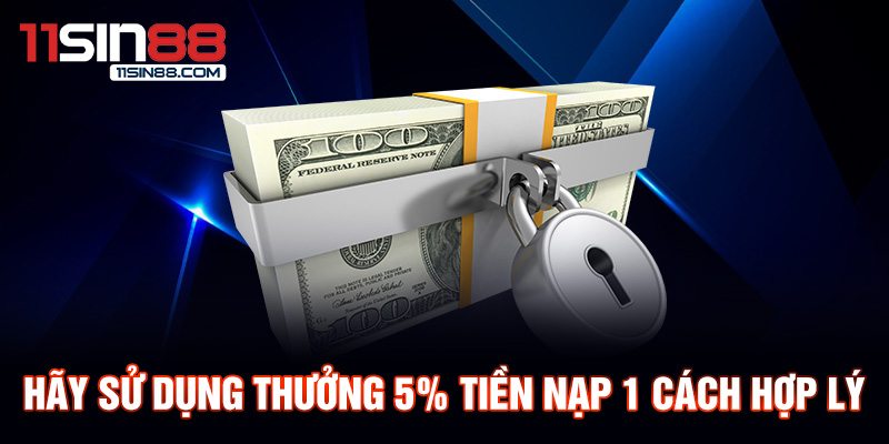 Hãy sử dụng thưởng 5% tiền nạp 1 cách hợp lý